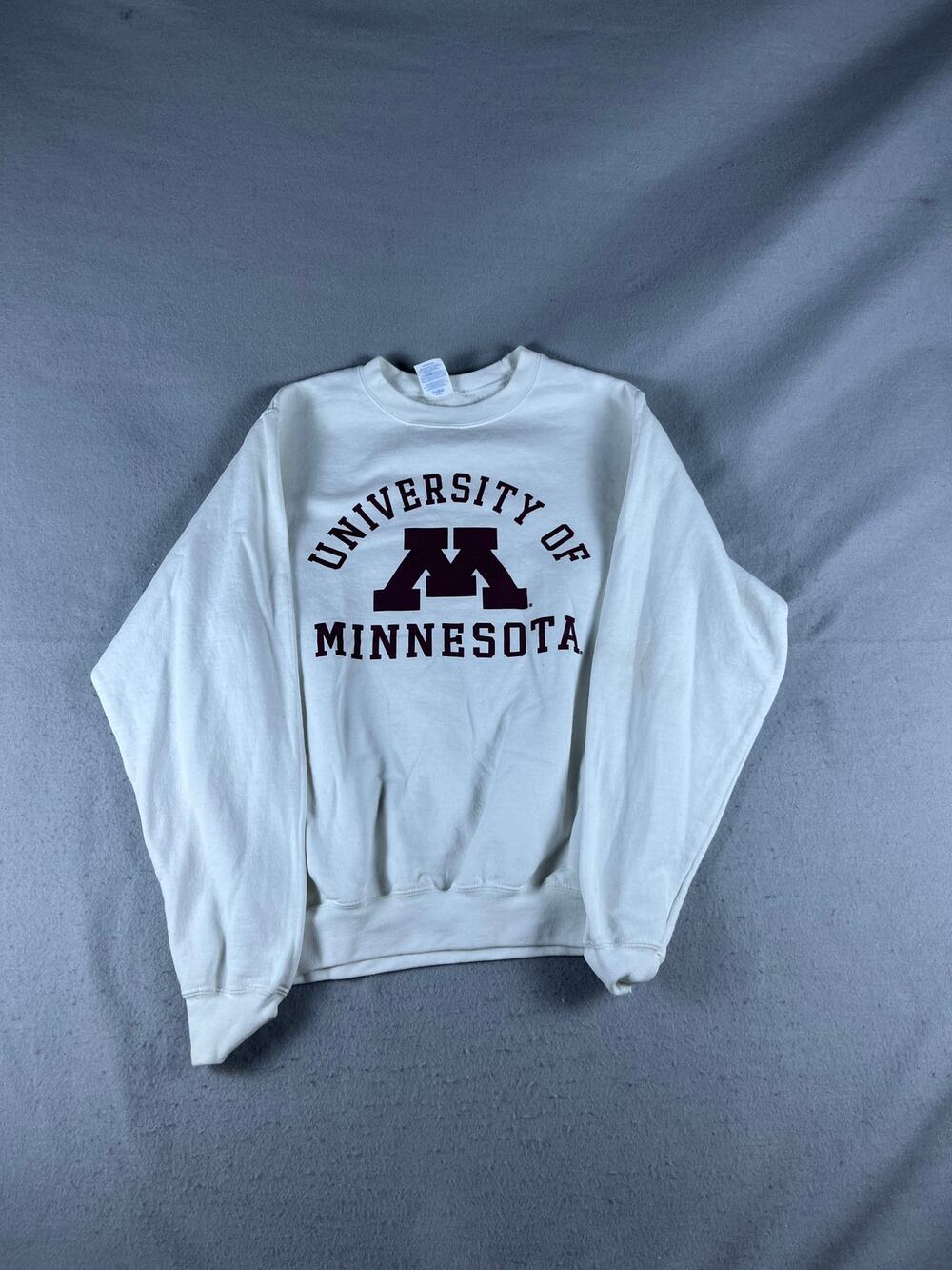 Port & Company Sweatshirt Mens S White University of Minnesota Spellout Fleece